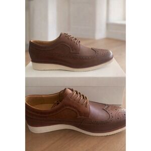 Marc Nolan Alexander Wingtip Derby shoes in a cognac leather finish.